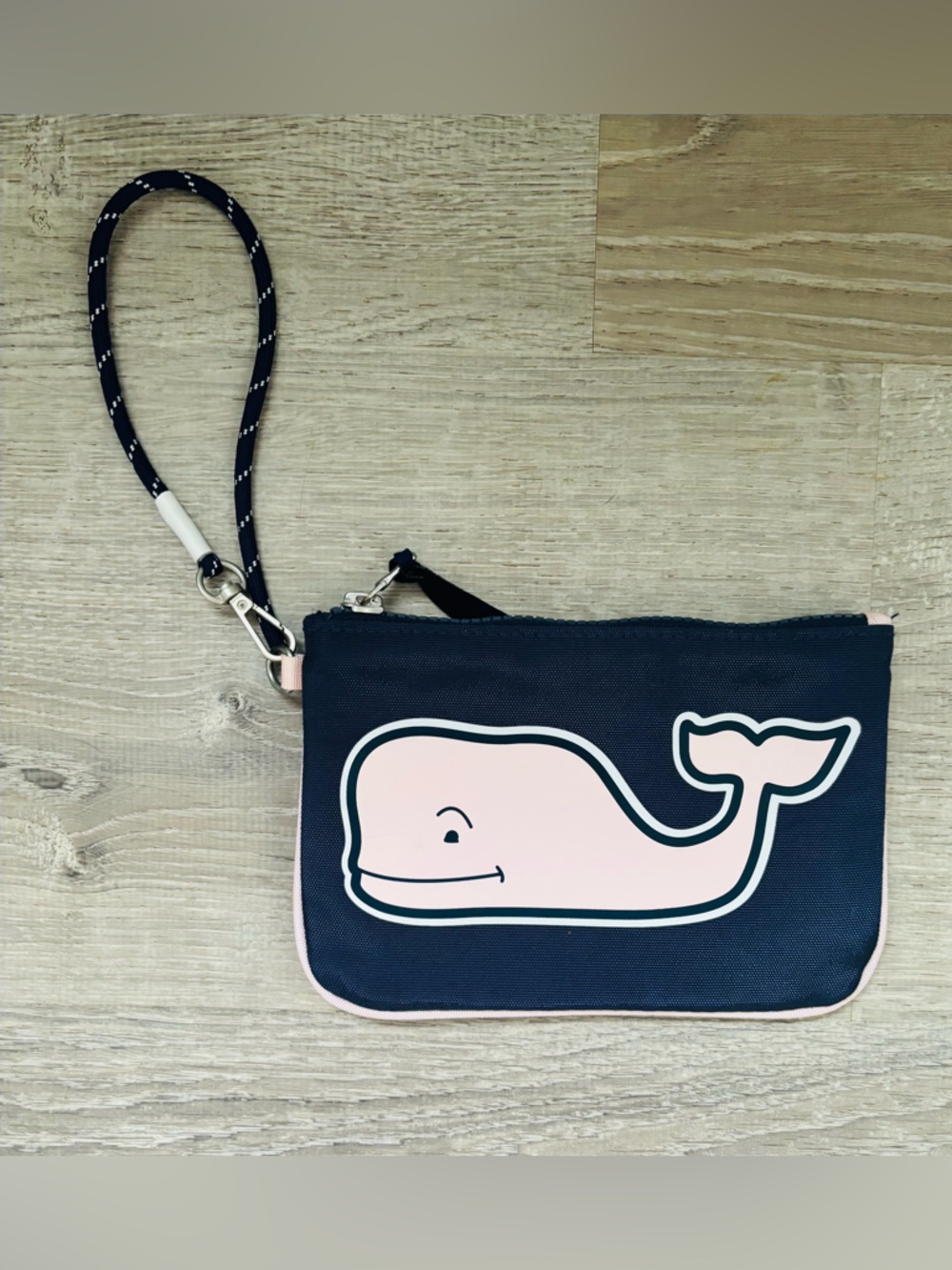 🐳VINEYARD VINES CUTE NAVY+PINK ZIPPERED POUCH